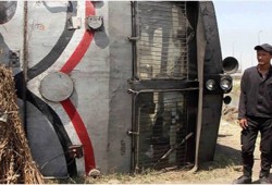 الدقهلية : انقلاب قطار بضائع محمل بـ 50 طن غلال