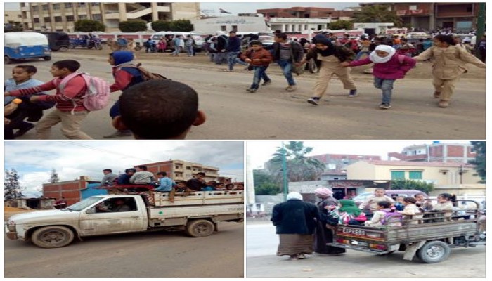 طريق الموت يهدد حياة تلاميذ "جناكليس" بأبو المطامير