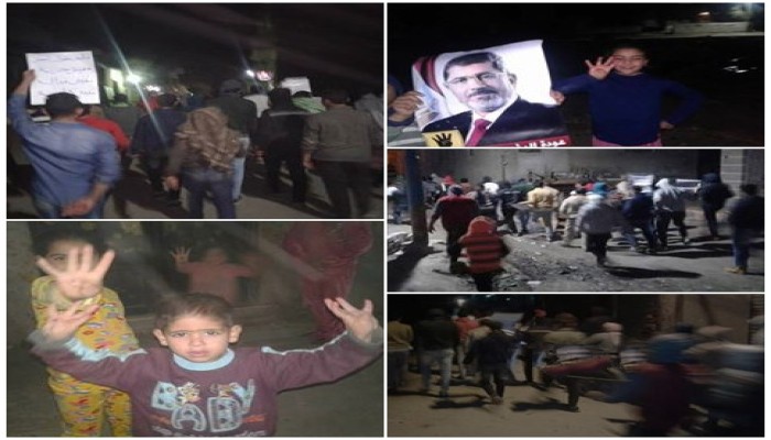 ثوار "حوش عيسى" فى مسيرة ليلية احتجاجا على اختطاف قيادات رافضه للانقلاب
