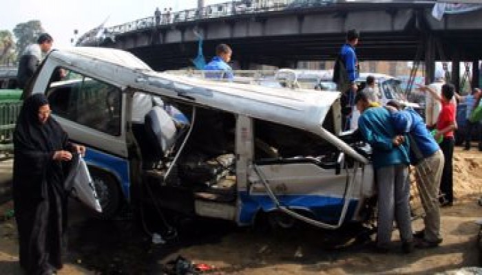 مصرع 5 واصابة 11 آخرين فى حادث تصادم بمحور "الضبعة القاهرة" بالبحيرة