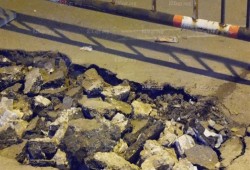 هبوط أرضي بالرمل بالإسكندرية.. وحالة من الذعر بين الأهالي