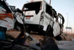 مصرع سائق وإصابة 3 آخرين من "المقاولون العرب" في حادث سير ببني سويف