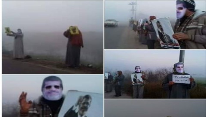 سلسلة بشرية لثوار الدلنجات رفضاً لحكم العسكر