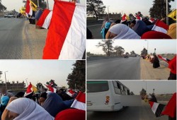 مسيرة وسلسلة بشرية لثوار الزقازيق