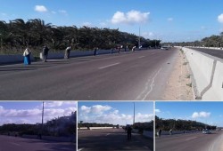 سلسلة بشرية لثوار إدكو رفضًا للحكم العسكري