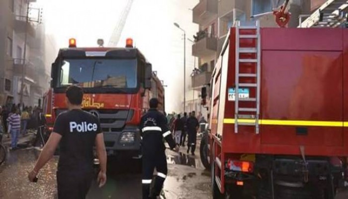 حريق هائل في محطة وقود سيارات بأوسيم