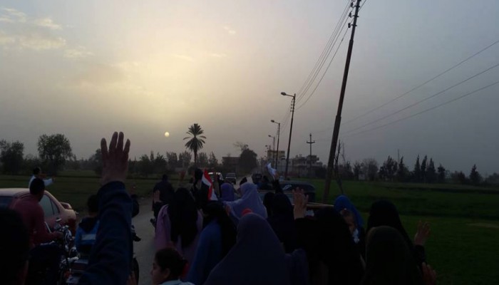 سلسة تتبعها مسيرة مناهضة للانقلاب العسكري لأهالي بلقاس بالدقهلية