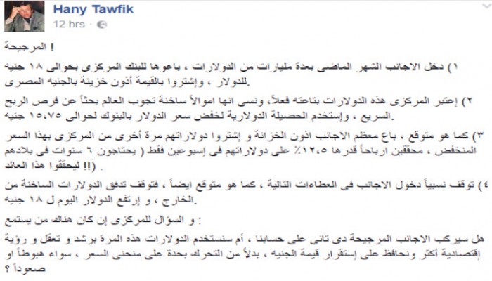 خبير اقتصادي: الدولار ارتفع بسبب "مرجيحة" الأجانب