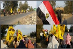 سلسلة بشرية لثوار البستان تتحول لمسيرة تطالب العسكر بالرحيل