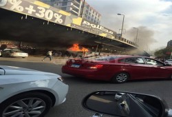 حريق هائل بمحول كهرباء بمنطقة الدقي