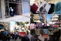 ثوار منطقة الرمل ينظمون مسيرة حاشدة ويرفعون لافتات "ارحل"