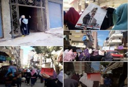 ثوار منطقة الرمل ينظمون مسيرة حاشدة ويرفعون لافتات "ارحل"
