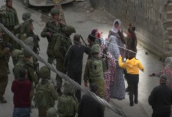 نسوة فلسطينيات يخلصن طفل من قبضة جنود الاحتلال (فيديو)