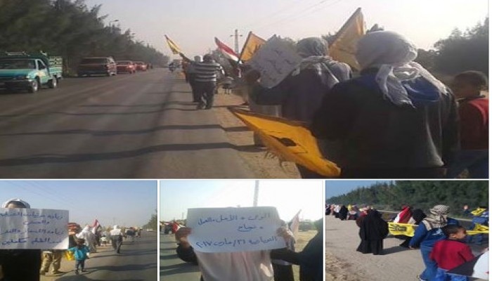 ثوار النوبارية بالبحيرة يواصلون التظاهر ضد الانقلاب وجرائمه