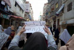 نساء ضد الانقلاب بحي الرمل تطالب بحرية المعتقلين