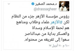 الصغير: بدلا من أن يهاجموا الانقلاب حولوا سهامهم للأزهر