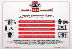 مركز حقوقي يرصد قرابة 800 واقعة تعذيب داخل السجون وخارجها