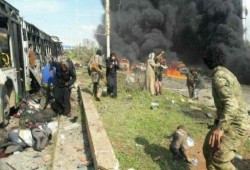 انفجار قرب تجمع الخارجين من كفريا والفوعة بإدلب يسفر عن عشرات القتلى