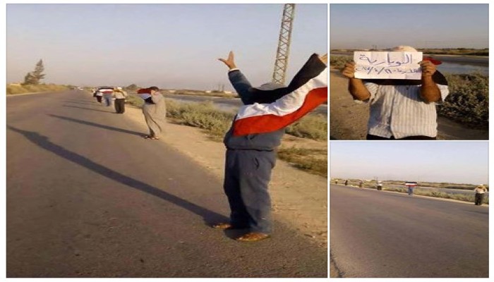 سلسلة بشرية لثوار النوبارية تطالب بمحاكمة العسكر على جرائمه