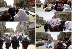 تظاهرة نسائية بالإسكندرية تهتف ضد جرائم العسكر