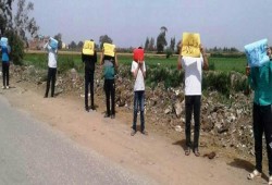 ثوار شربين يرفعون خمس لاءات في وجه السيسي