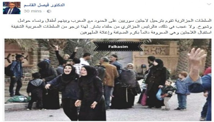 «فيصل القاسم» يناشد المغرب باستقبال اللاجئين السوريين بعد ترحيلهم من الجزائر