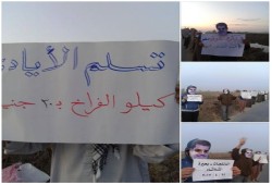 سلسلة بشرية لأهالي الدلنجات رفضاً لحكم العسكر