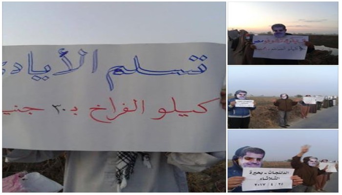 سلسلة بشرية لأهالي الدلنجات رفضاً لحكم العسكر