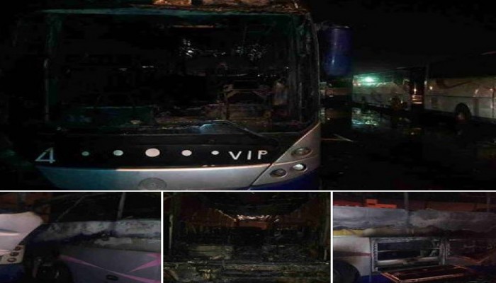 حريق هائل يلتهم سيارات وأتوبيسات بجراج غرب الدلتا بدمنهور