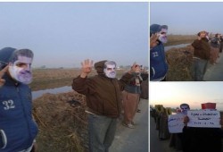 سلسلة بشرية بالدلنجات تهتف بسقوط الانقلاب ووقف الإختفاء القسري