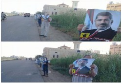 سلسلة بشرية لأهالي أبوحمص رفضاً لحكم العسكر