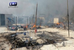 سوريا: استهداف جوي لمخيمات النازحين بريف جسر الشغور