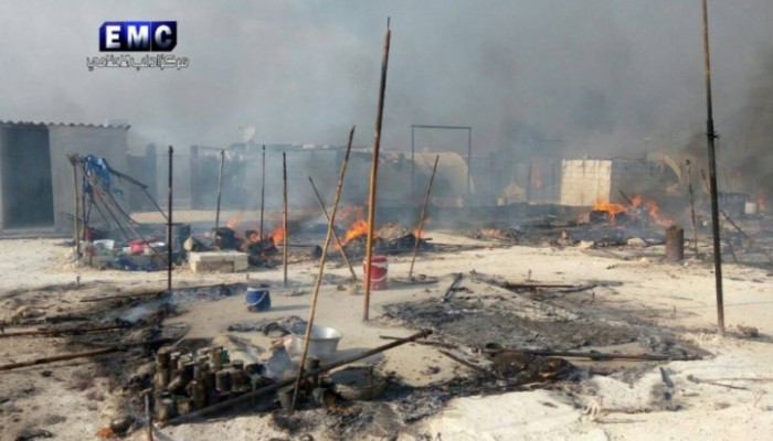 سوريا: استهداف جوي لمخيمات النازحين بريف جسر الشغور