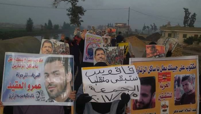 ثوار فاقوس بالشرقية يدشنون تظاهرات "ستبقي منقلباً"