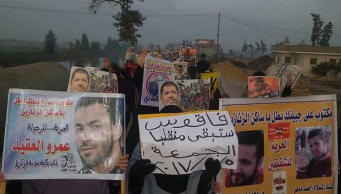 ثوار فاقوس بالشرقية يدشنون تظاهرات "ستبقي منقلباً"