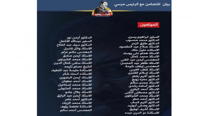 شخصيات عامة بارزة تعلن تضامنها مع الرئيس مرسي