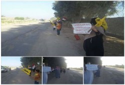 أهالى النوبارية فى سلسة بشرية يطالبون بالقصاص للشهداء