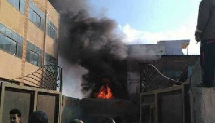 حريق هائل بمصنع بلاستيك فى أبو راوش