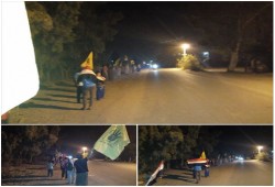 ثوار دمنهور فى سلسلة بشرية تنديداً باحكام الإعدام