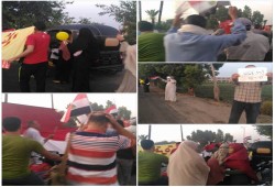 أهالي أجا يتظاهرون ضد تأييد إعدام شباب المنصورة