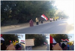 سلسلة بشرية لأهالي البستان الجديد تنديداً بأحكام الإعدام بحق الشباب