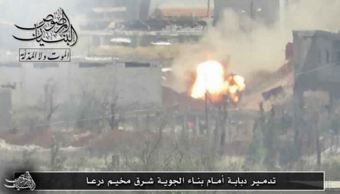 "البنيان المرصوص" تدمر دبابة لنظام الأسد في ظل قصف عنيف