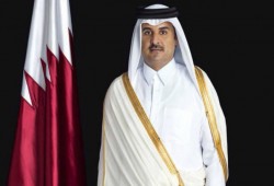 الشيخ تميم يهنئ الملك سلمان وولي العهد السعودي