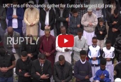 فيديو| 100 ألف مسلم بأكبر احتفال للعيد في أوروبا