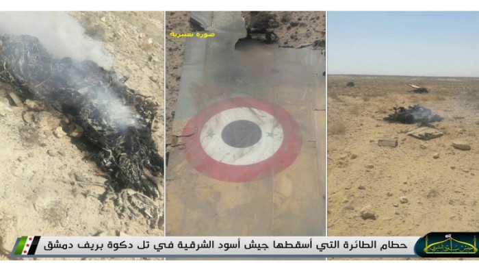 الجيش الحر يؤكد إسقاط طائرة حربية لقوات الأسد في البادية السورية