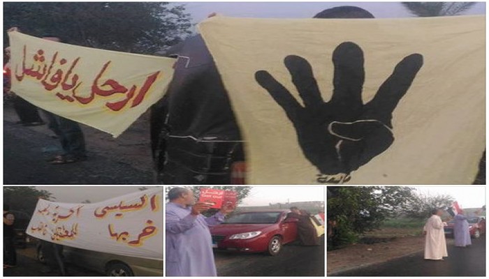 أهالى أجا يهتفون برحيل الفاشل