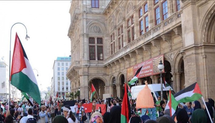 مظاهرة في فيينا احتجاجا على انتهاكات الكيان الصهيوني بحق المسجد الأقصى
