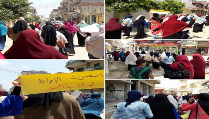 مسيرة لـ "نساء ضد الانقلاب" بحوش عيسى رفضاً لحكم العسكر