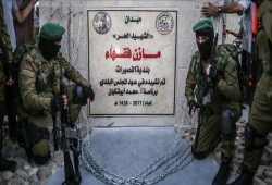 افتتاح نصب تذكاري للقيادي في "حماس" مازن فُقهاء وسط قطاع غزة