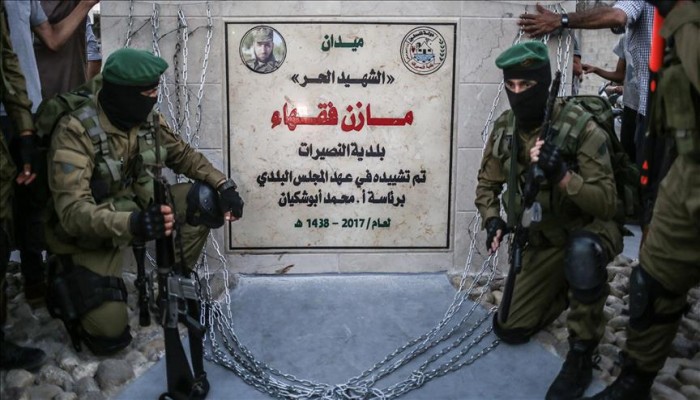 افتتاح نصب تذكاري للقيادي في "حماس" مازن فُقهاء وسط قطاع غزة